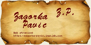 Zagorka Pavić vizit kartica